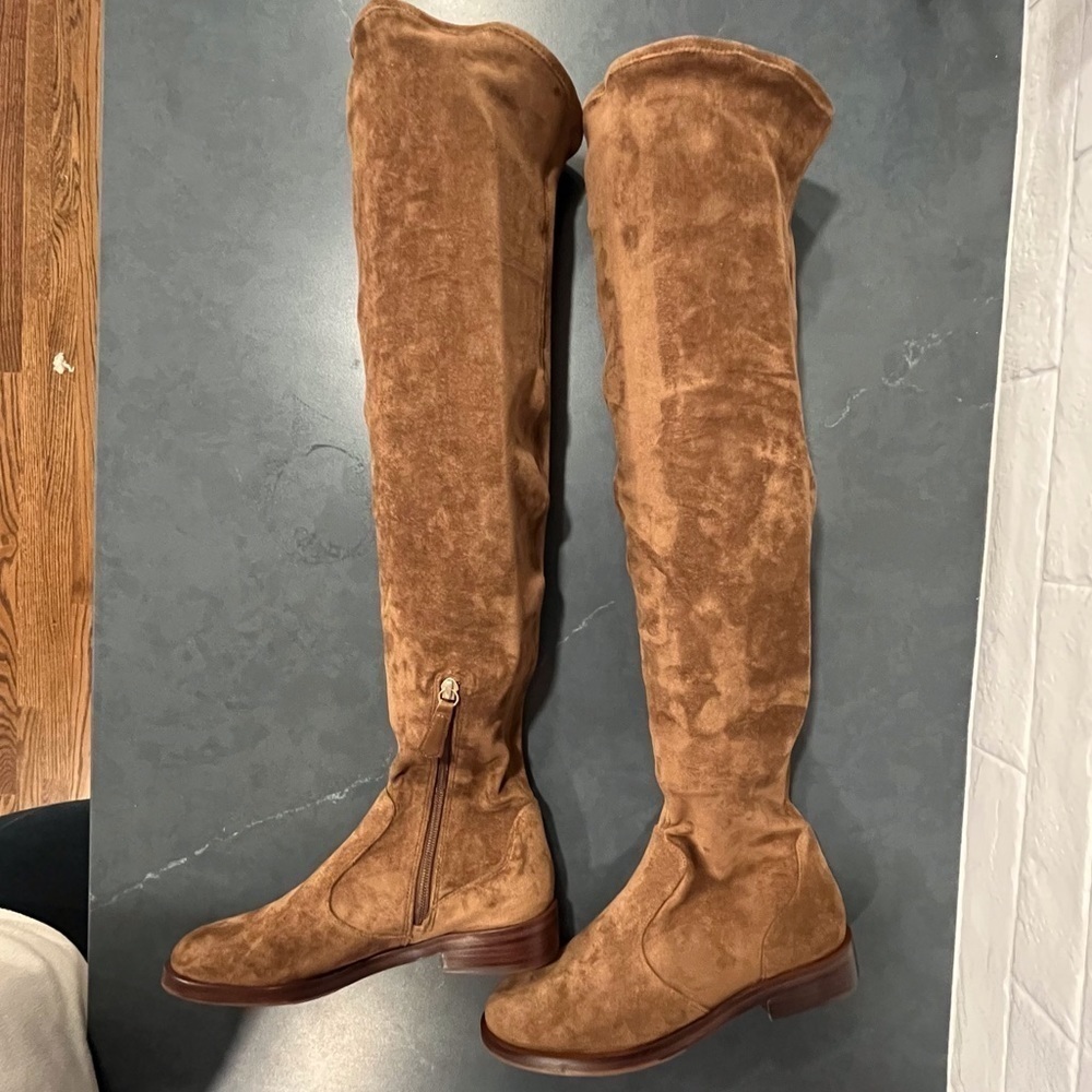 NWT Antonio Melani sz 6 Aleenna brown microsuede OTK boots - Picture 14 of 16